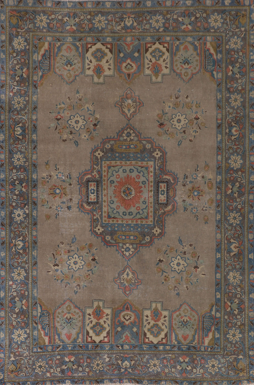 Brown Geometric Bakhtiari Persian Area Rug 7x9