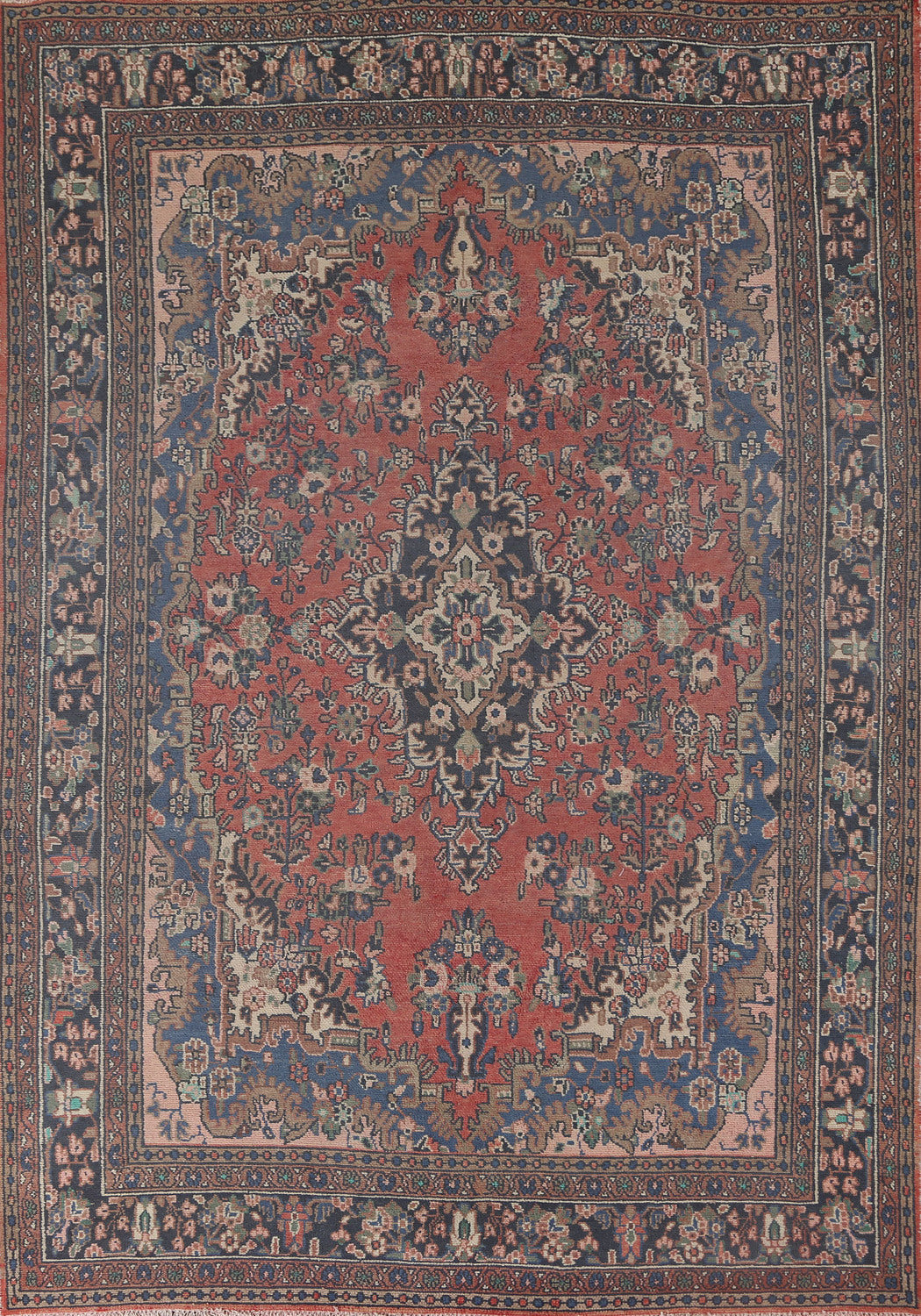 Vintage Hamedan Persian Area Rug 7x10