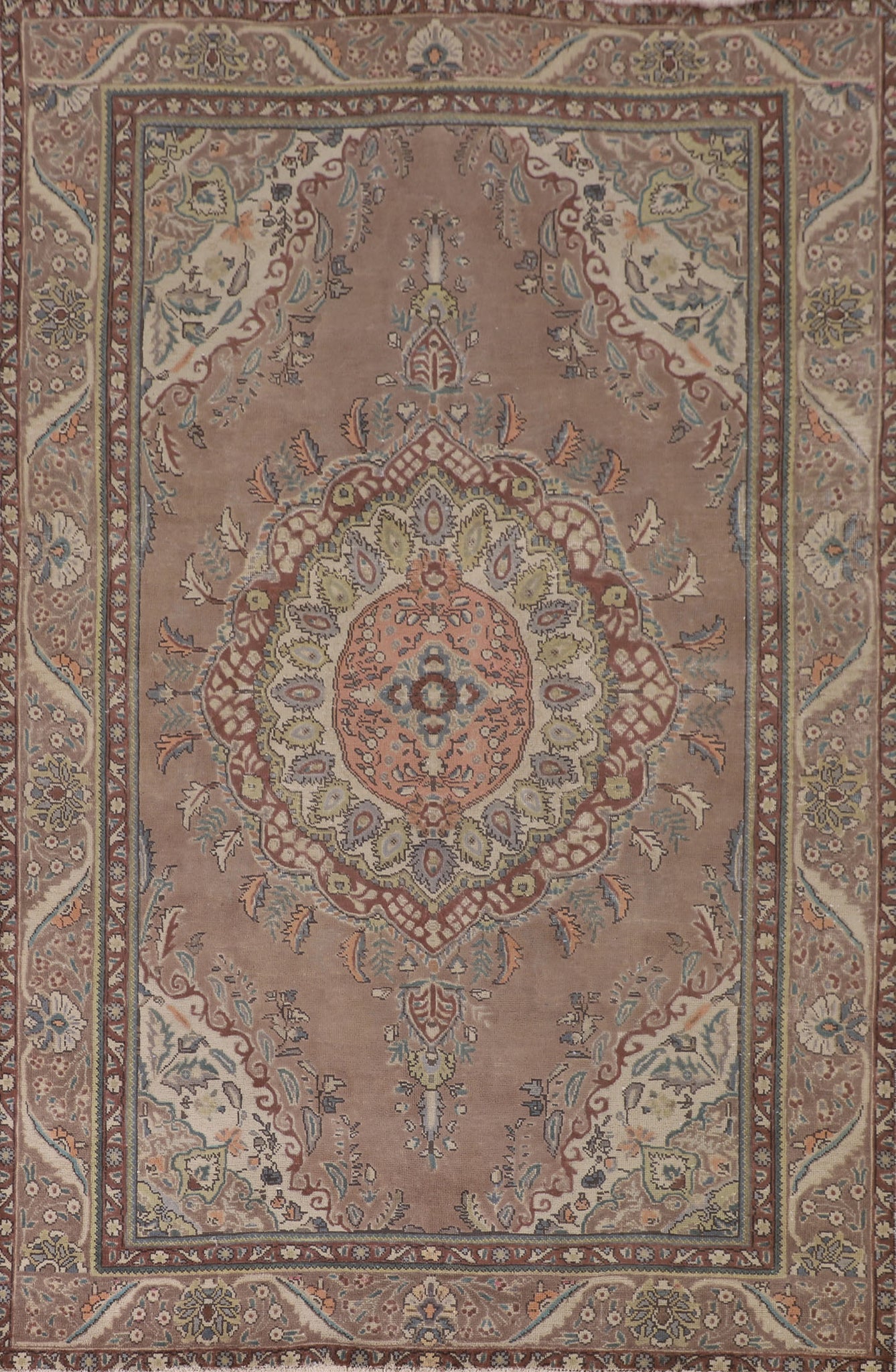 Vintage Wool Tabriz Persian Area Rug 7x10