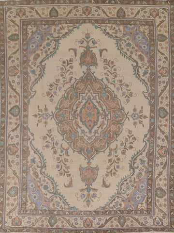 Distressed Wool Tabriz Persian Area Rug 8x11