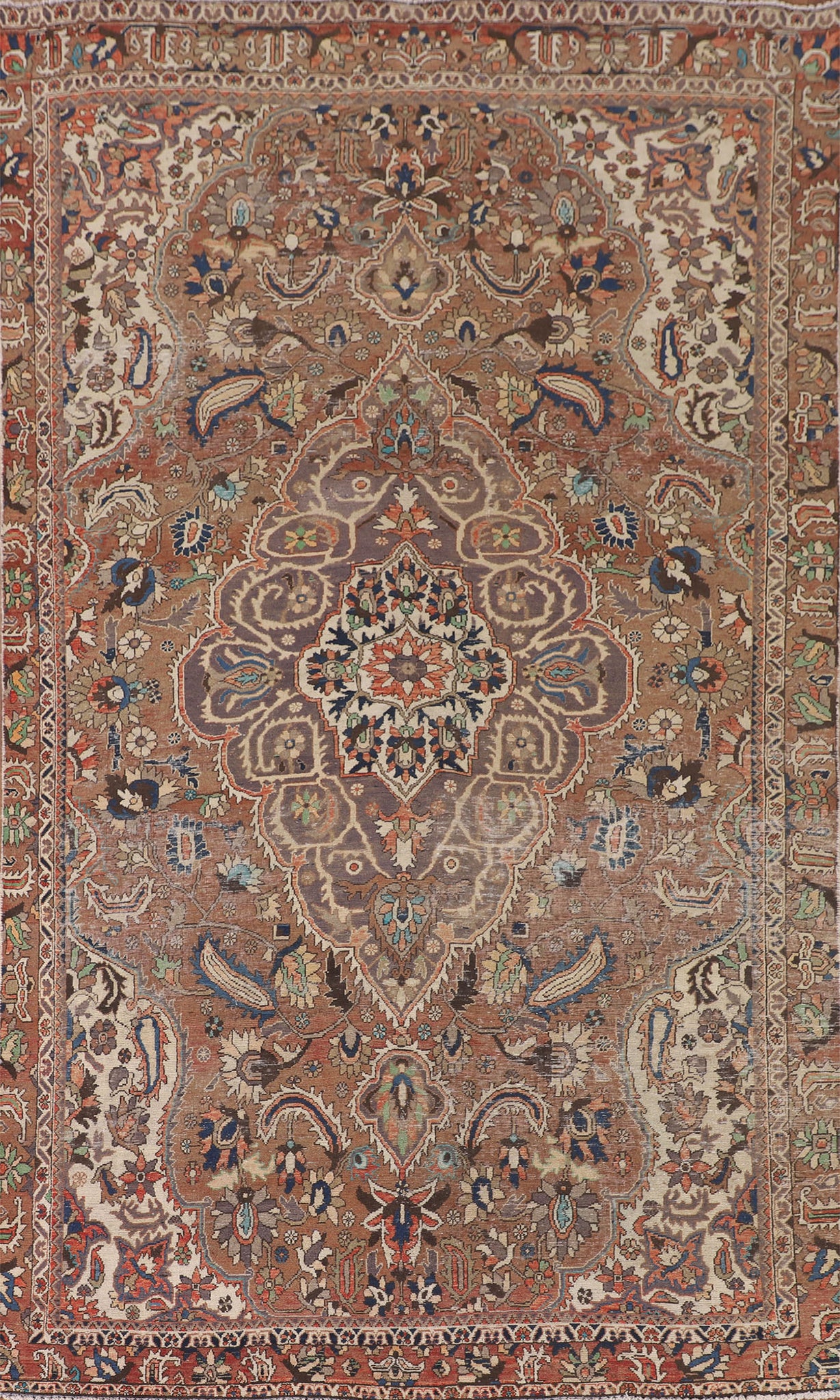 Vintage Floral Bakhtiari Persian Area Rug 6x11