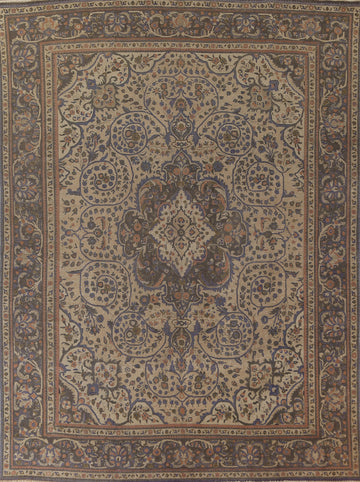 Over Dyed Floral Tabriz Persian Area Rug 10x12