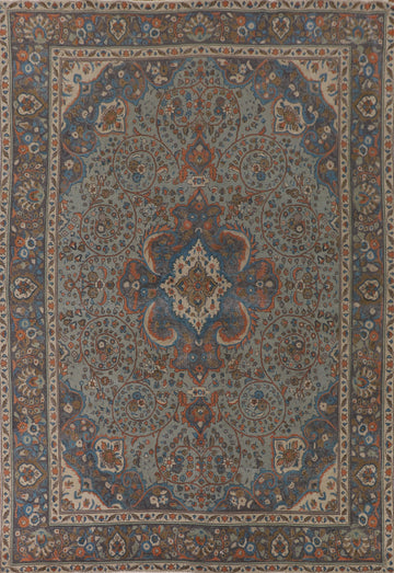 Over Dyed Blue Tabriz Persian Area Rug 10x13