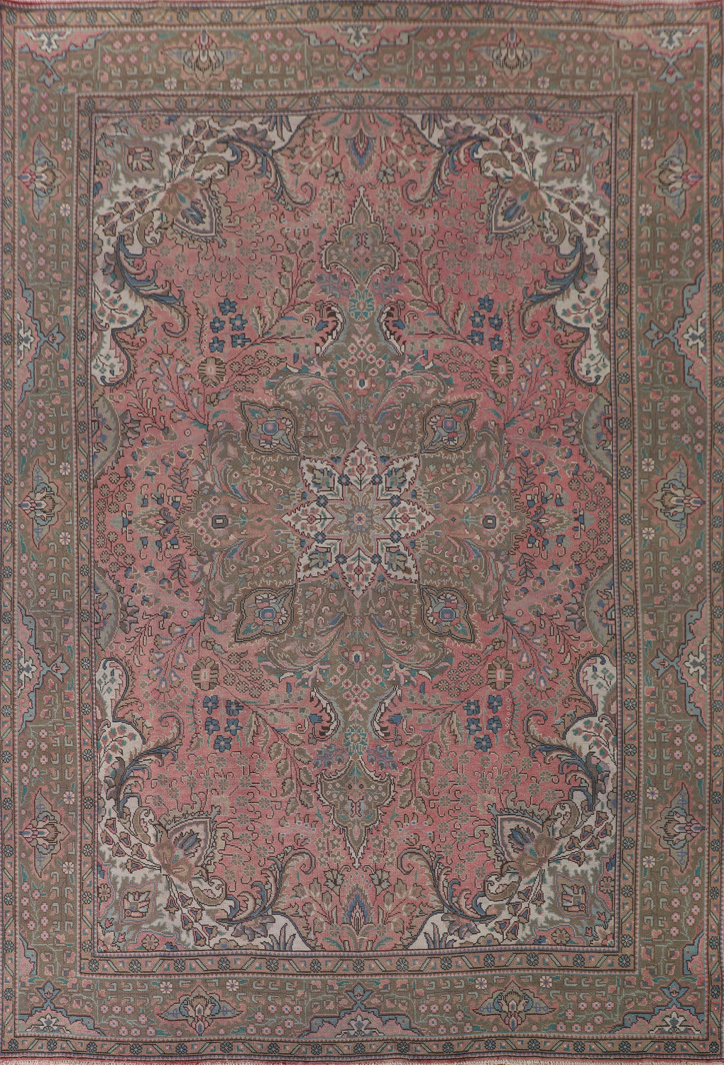 Pink Tabriz Persian Area Rug 10x13