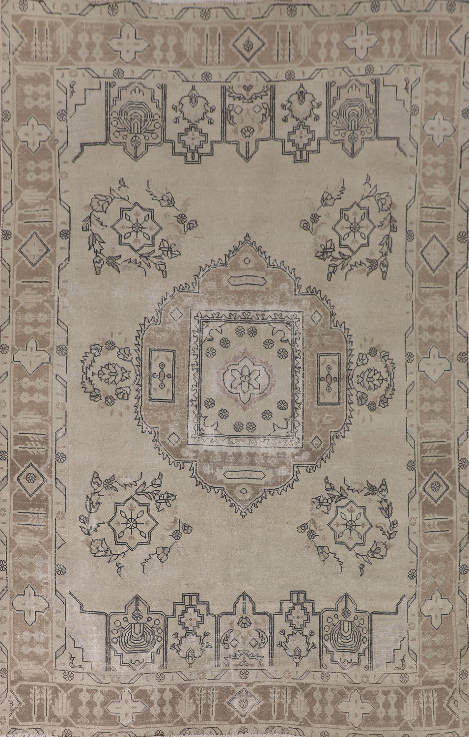 Distressed Wool Tabriz Persian Area Rug 7x10