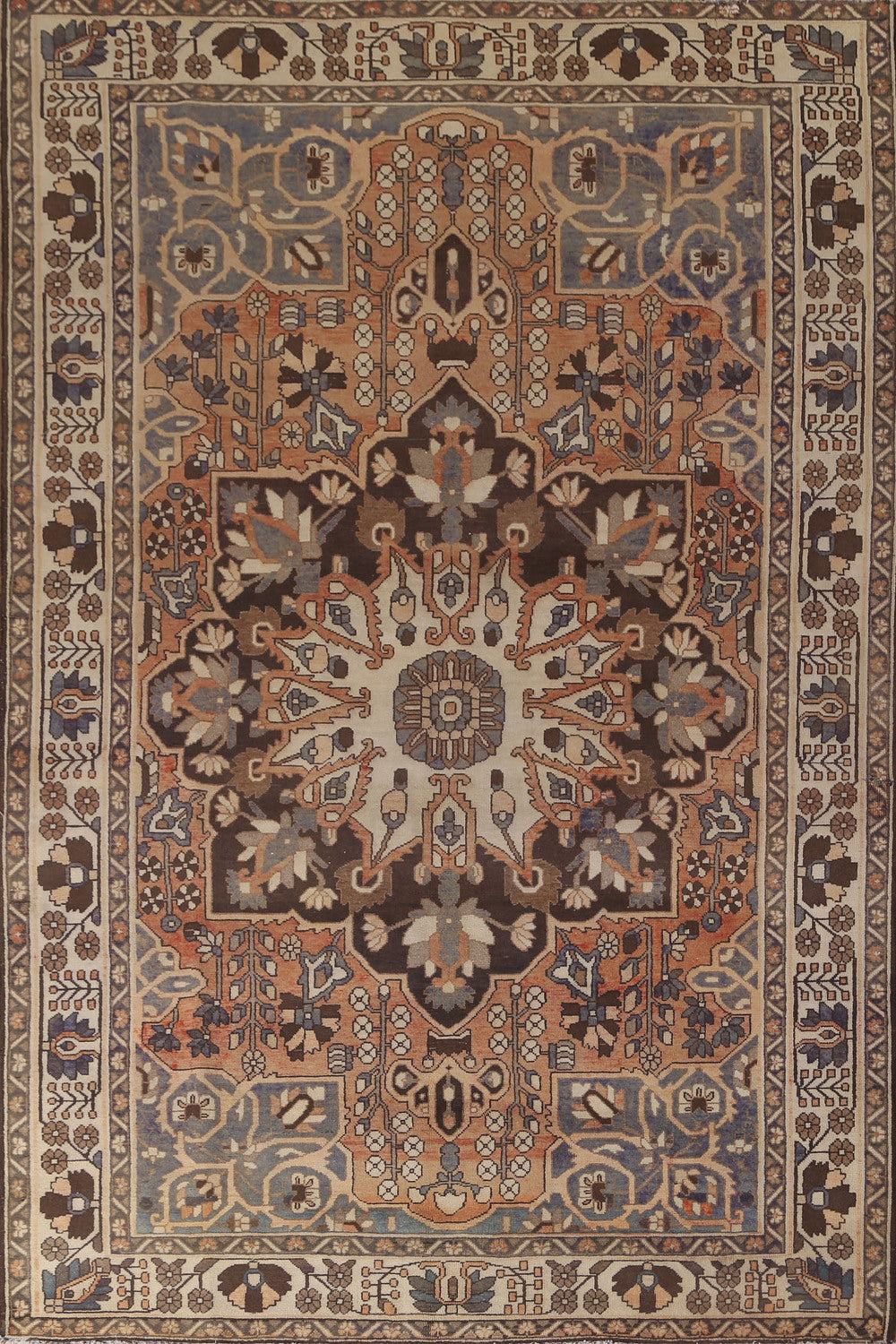 Vintage Wool Bakhtiari Persian Area Rug 7x10