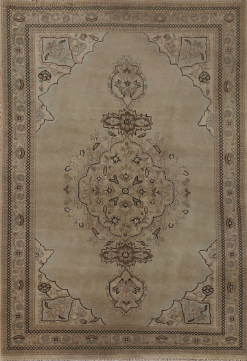 Geometric Wool Tabriz Persian Rug 4x5