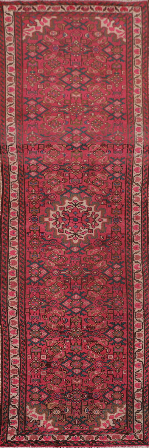 Fuchsia Hamedan Persian Runner Rug 3x10