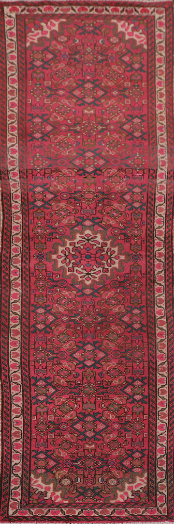 Fuchsia Hamedan Persian Runner Rug 3x10