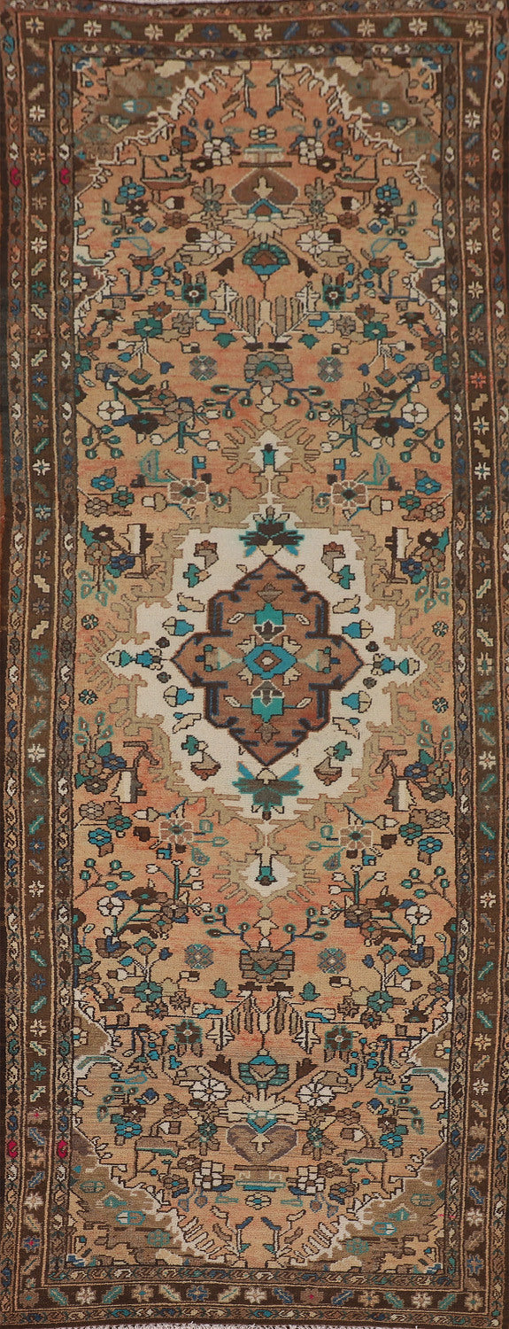 Vintage Wool Hamedan Persian Runner Rug 4x11