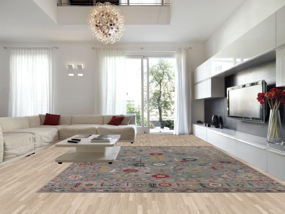 Handmade Floral Oushak Oriental Large Rug 12x15