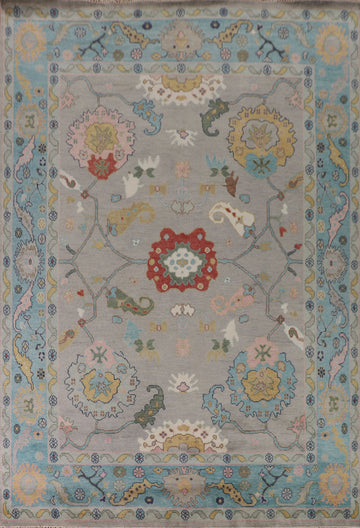 Handmade Gray Oushak Oriental Area Rug 9x12