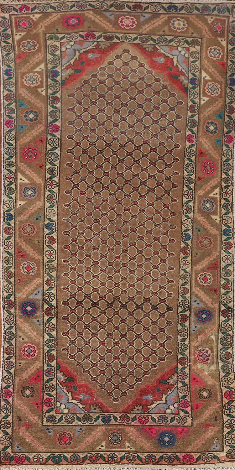 Brown Geometric Koliaei Persian Rug 3x6