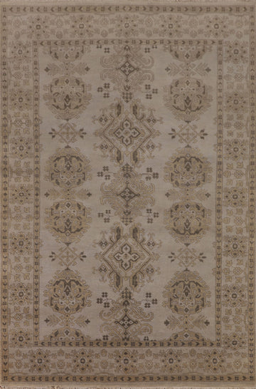 Earth Tone Wool Oushak Oriental Area Rug 6x9