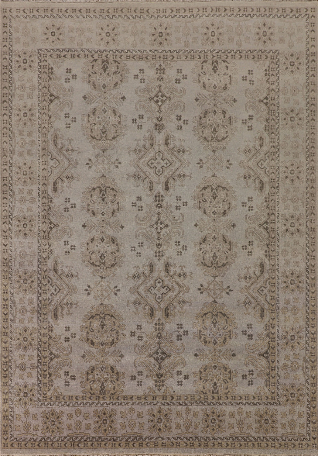 Handmade Geometric Oushak Indian Area Rug 8x10