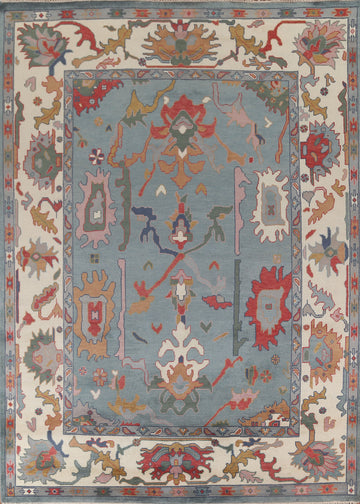 Floral Blue Oushak Oriental Area Rug 9x12