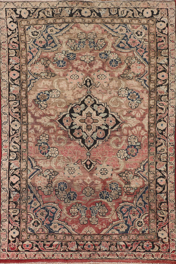 Handmade Wool Vintage Mahal Persian Rug 4x6