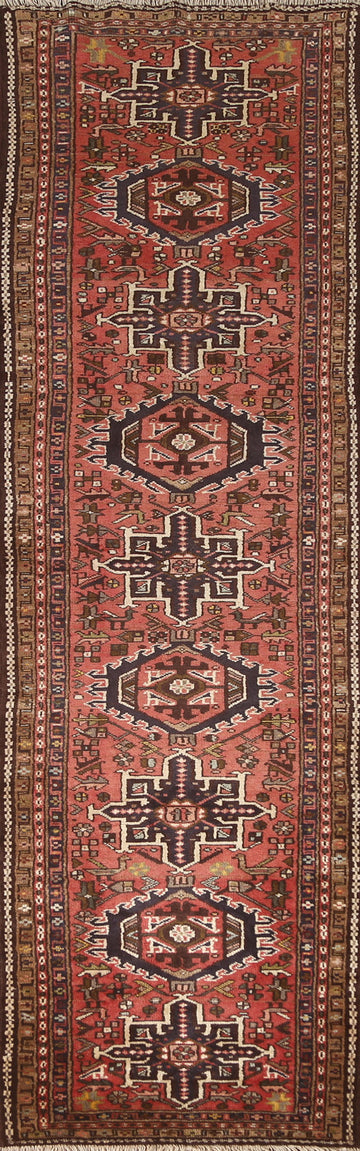 Tribal Geometric Gharajeh Persian Runner Rug 2x10