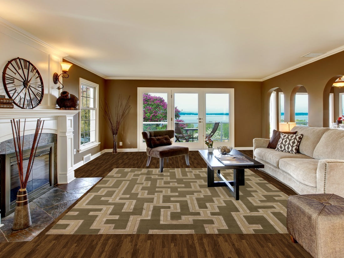 All-Over Nepalese Modern Area Rug 9x12