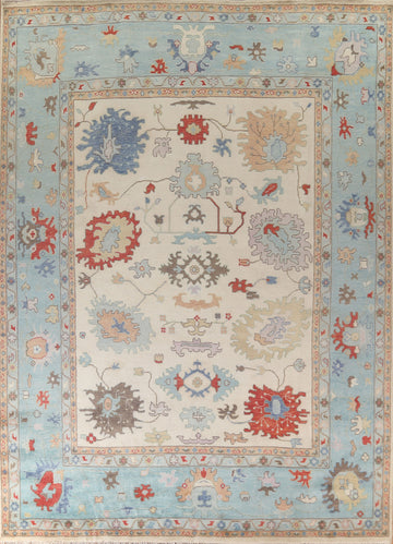 Handmade Floral Oushak Oriental Large Rug 12x15
