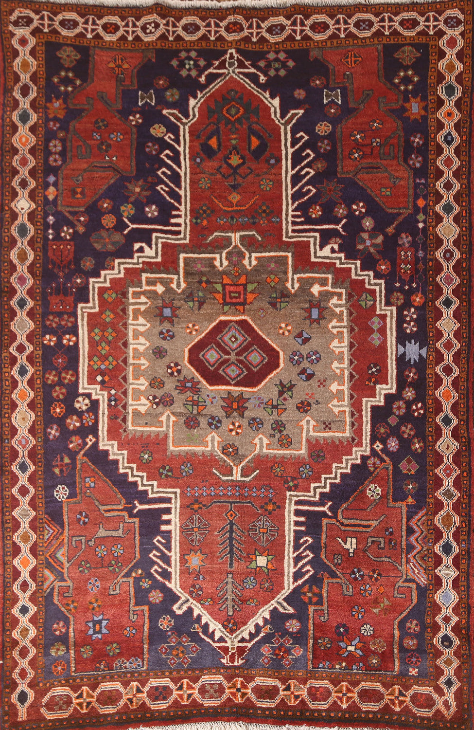 Handmade Wool Sirjan Persian Area Rug 5x8