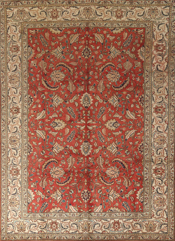 All-Over Floral Tabriz Persian Area Rug 7x9