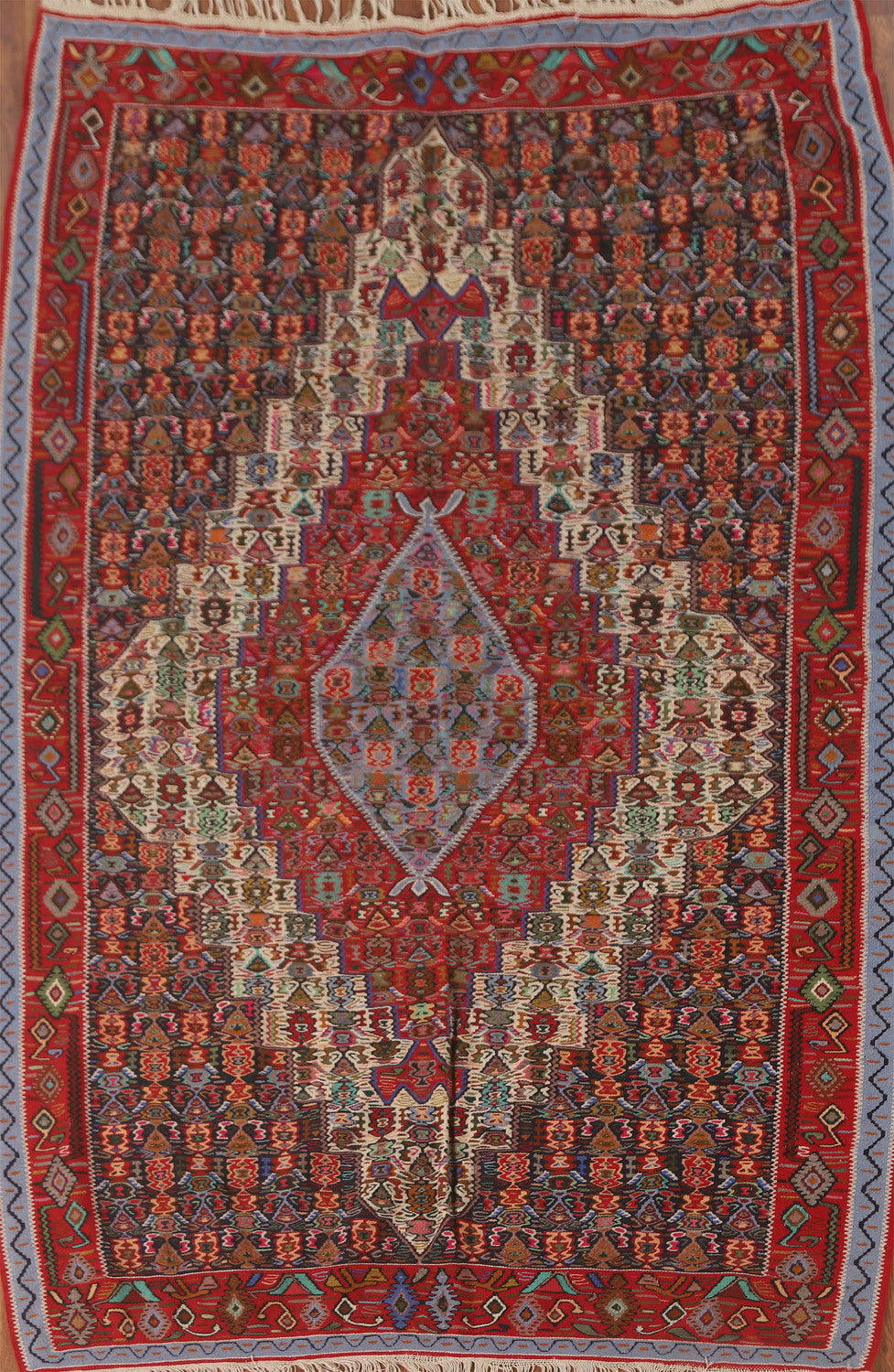 Geometric Kilim Senneh Persian Area Rug 6x8