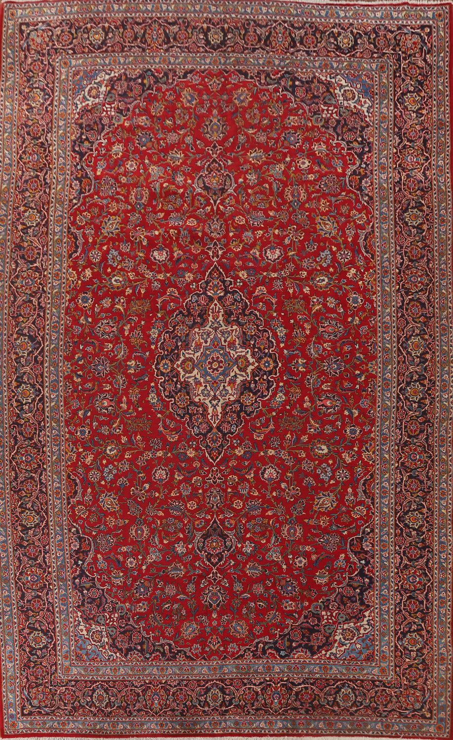 Large Traditional Red Kashan Persian Rug 10x16