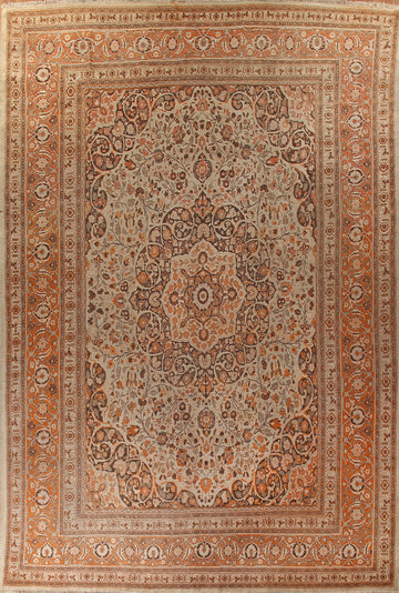 Pre-1900 Vegetable Dye Tabriz Haj Jalili Persian Rug 13x19