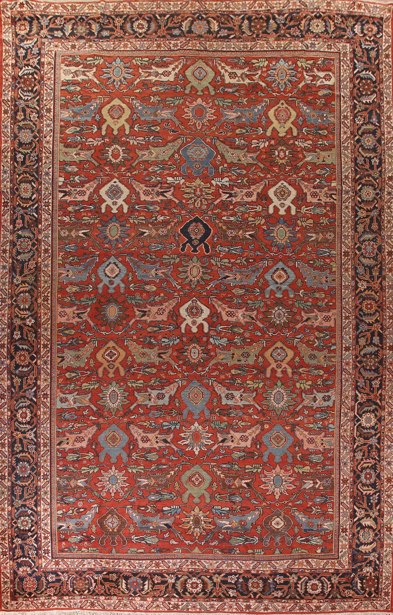 Pre-1900 Vegetable Dye Sultanabad Ziegler Persian Rug 12x17