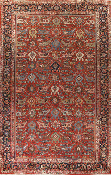 Pre-1900 Vegetable Dye Sultanabad Ziegler Persian Rug 12x17