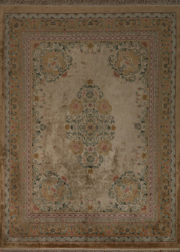Handmade Silk Art-Deco Chinese Area Rug 8x10