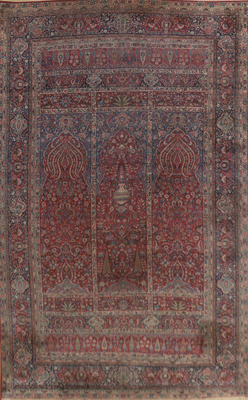 Pre-1900 Kerman Lavar Vegetable Dye Persian Large Rug 12x18