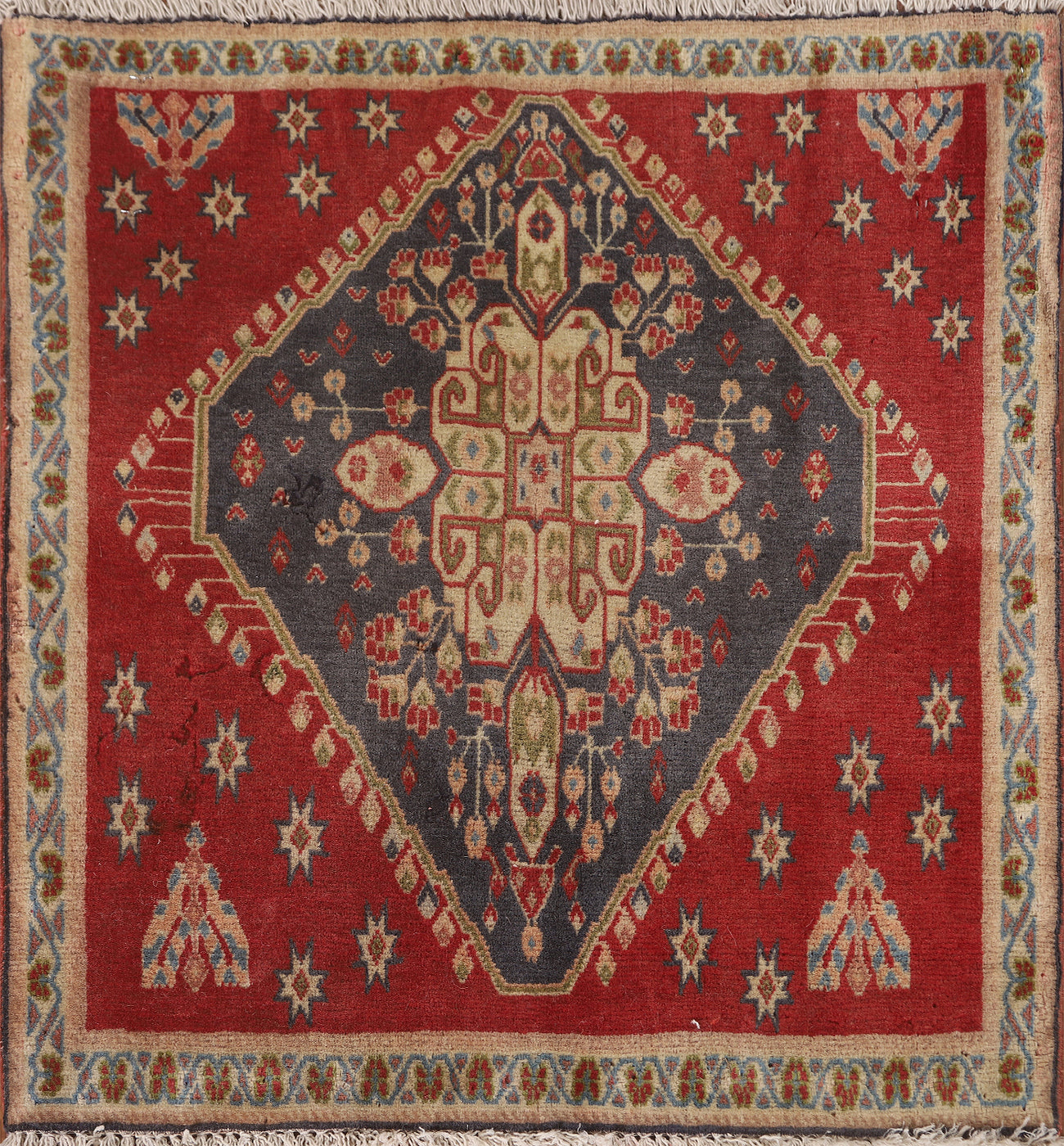 Vegetable Dye Square Abadeh Persian Rug 2x2