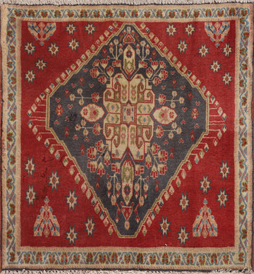 Vegetable Dye Square Abadeh Persian Rug 2x2