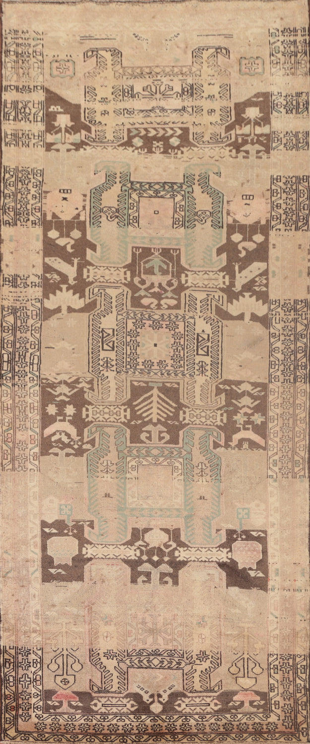 Vintage Wool Meshkin Persian Runner Rug 4x10