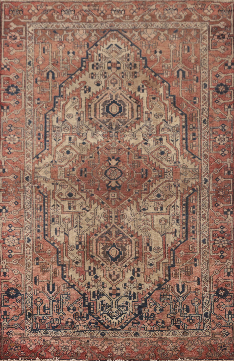 Antique Geometric Bakhtiari Persian Rug 4x7