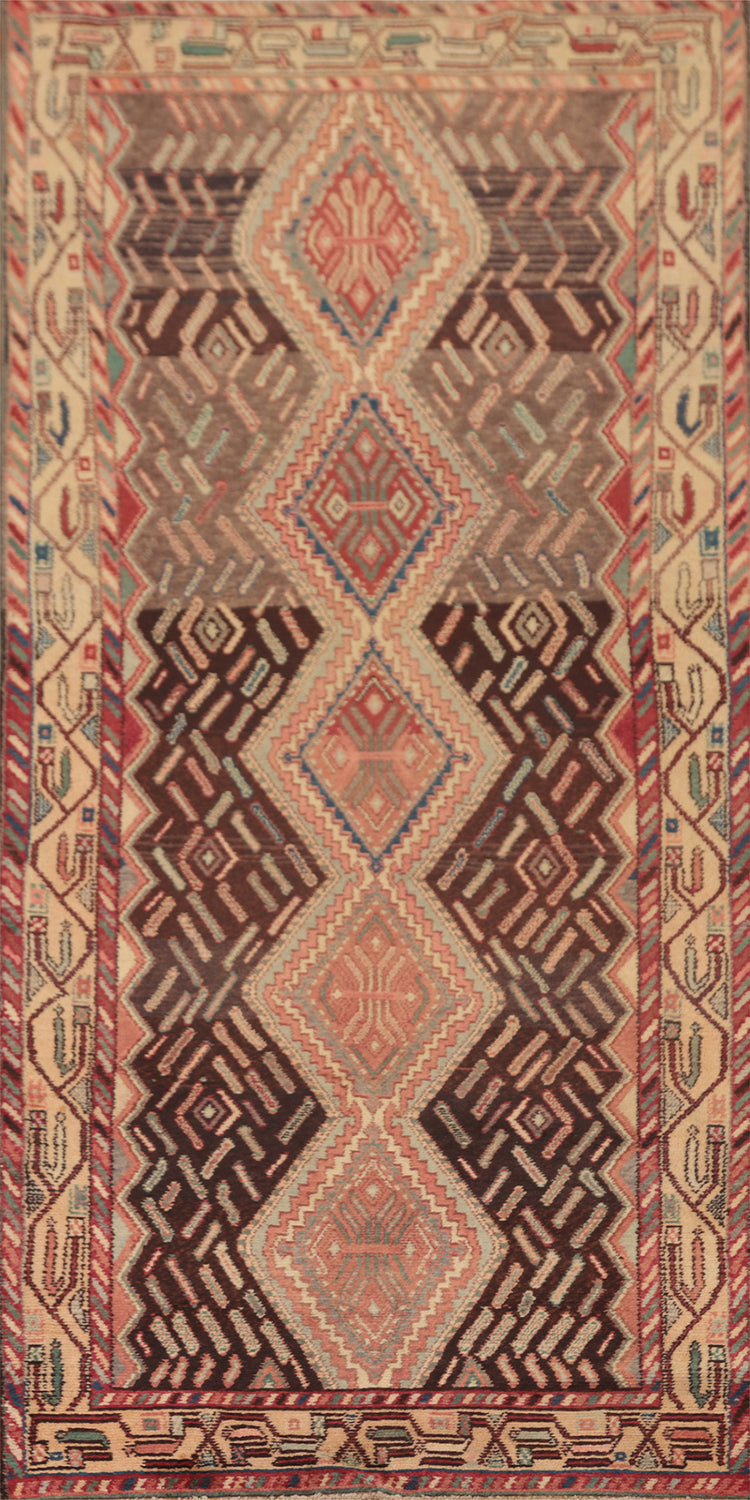 Geometric Hamedan Persian Runner Rug 3x8