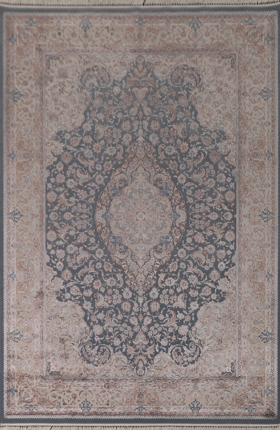 Traditional Blue Gray Tabriz Turkish Area Rug 7x10