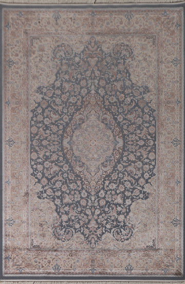 Traditional Blue Gray Tabriz Turkish Area Rug 7x10