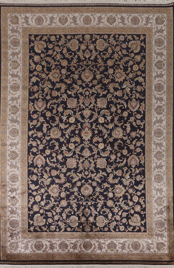 Dark Navy Blue Tabriz Traditional Area Rug 6x10