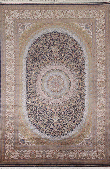 Floral Qum Turkish Traditional Area Rug 7x10