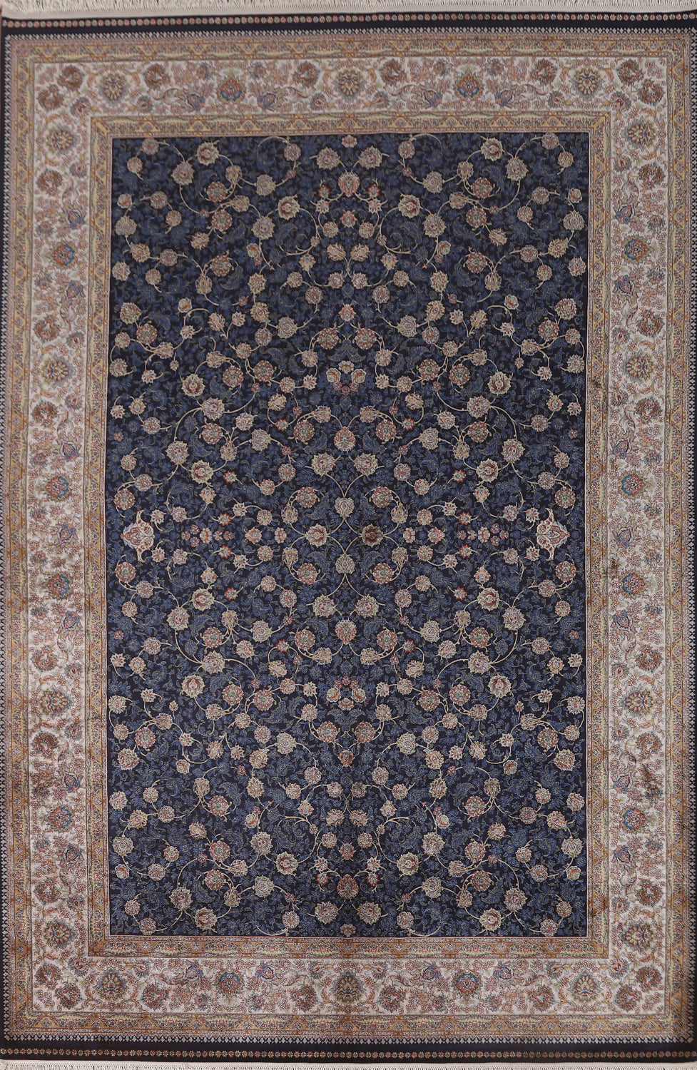 Blue Floral Tabriz Oriental Traditional Rug 7x10