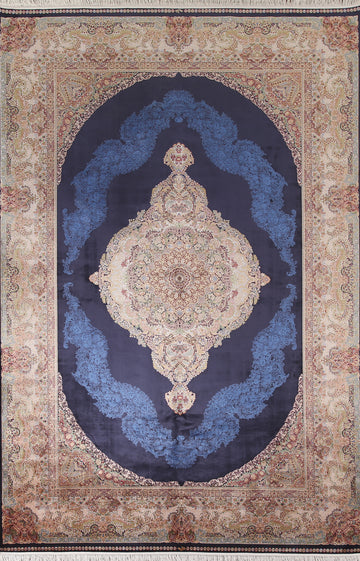 Blue Turkish Kashan Traditional Rug 7x10