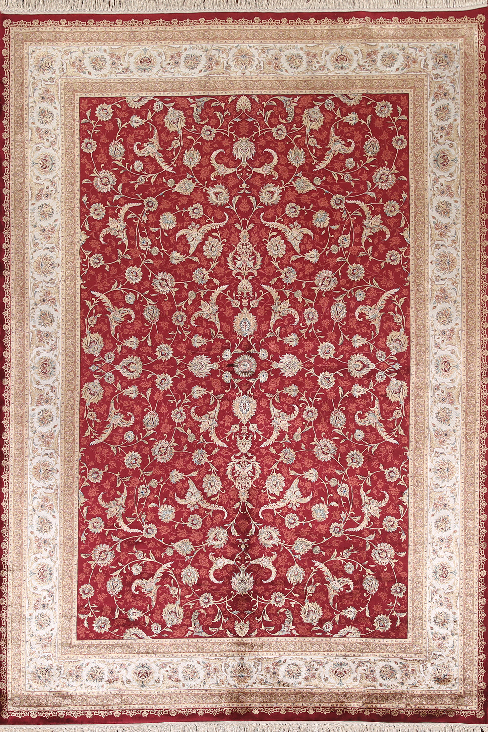 All-Over Floral Tabriz Traditional Area Rug 6x9