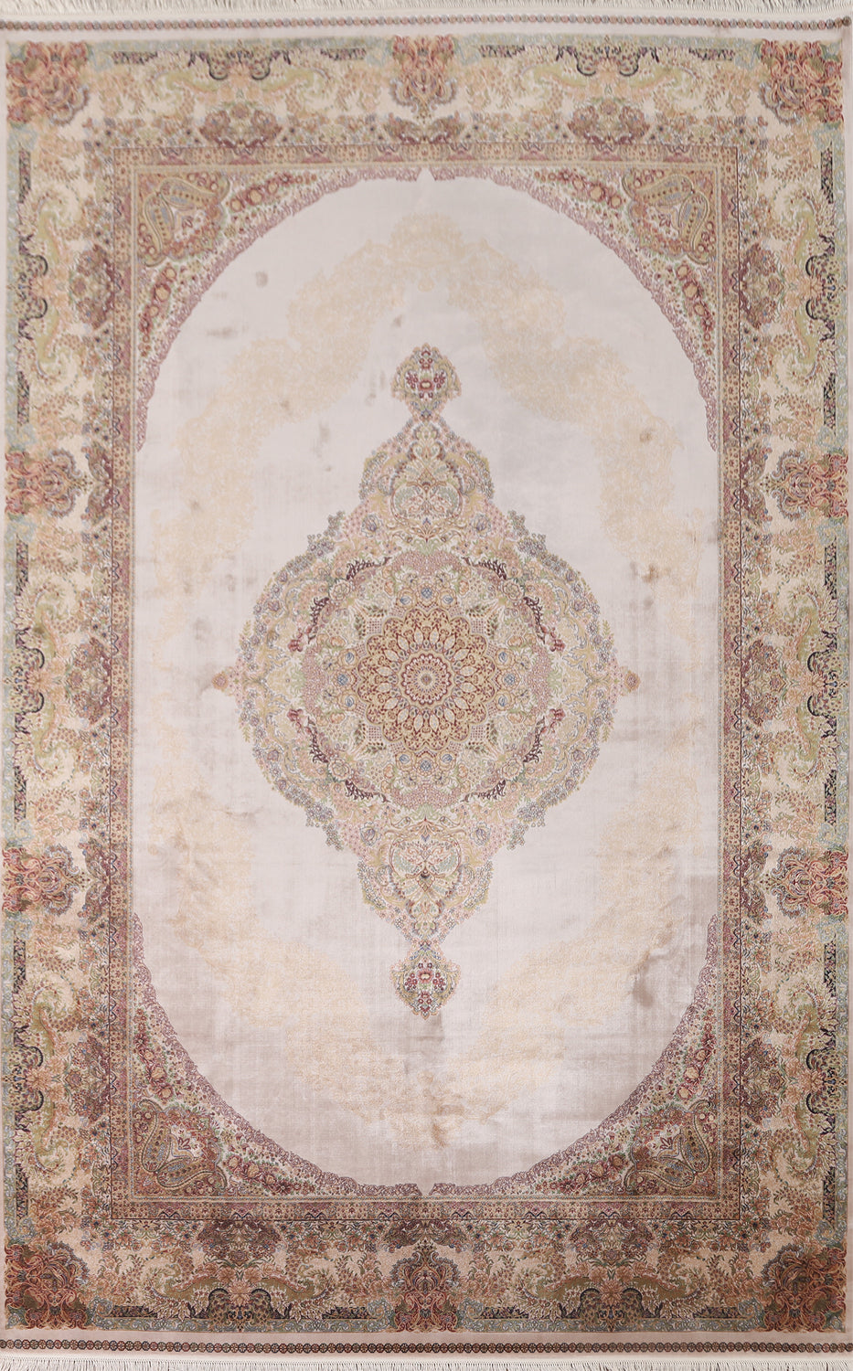 Traditional Qum Turkish Area Rug 7x10