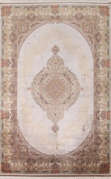 Traditional Qum Turkish Area Rug 7x10