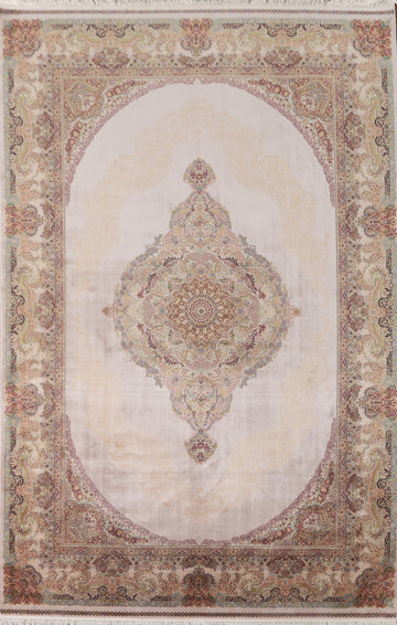 Traditional Silk Qum Turkish Area Rug 7x10