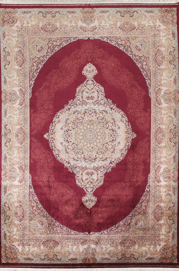 Traditional Burgundy Qum Oriental Area Rug 8x11