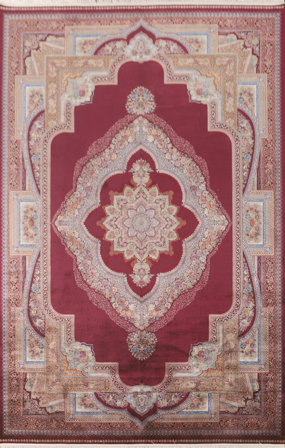 Burgundy Qum Traditional Area Rug 7x10